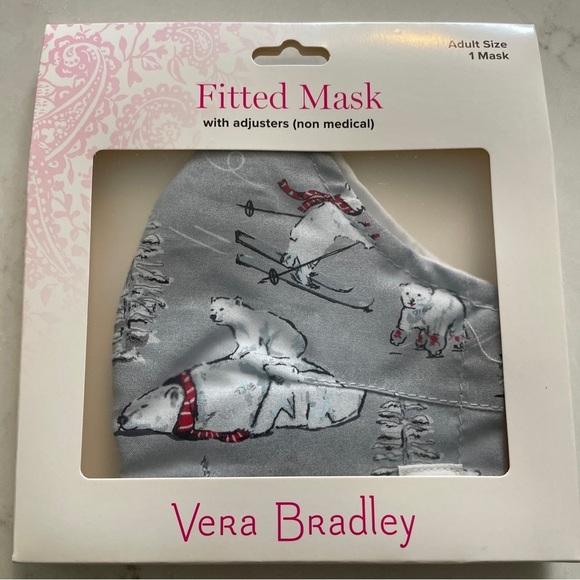 VERA BRADLEY Cotton Face Mask MERRY BEARY New‎ Sealed Bears Christmas Winter - Picture 1 of 2